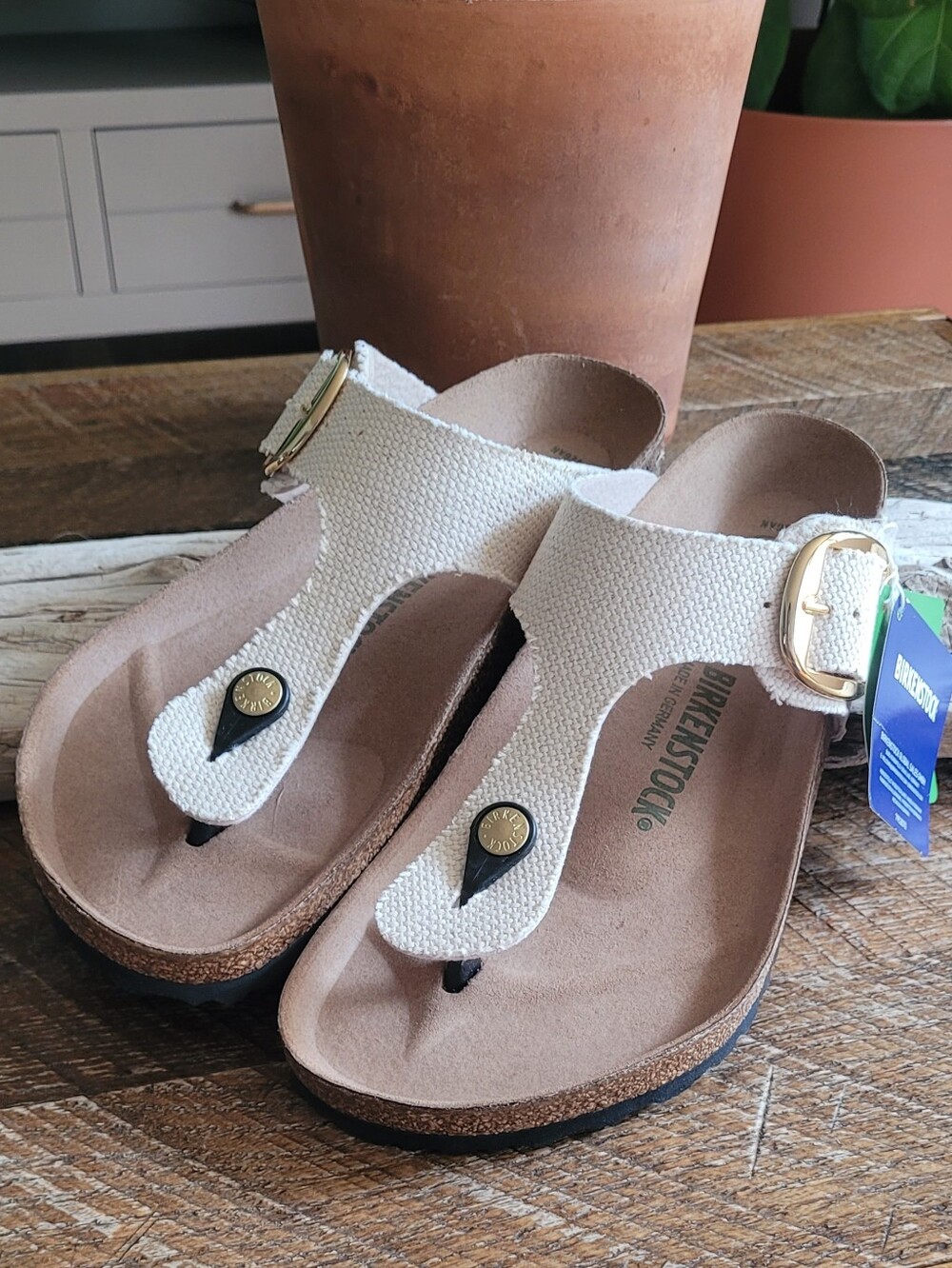 Birkenstock Big Buckle Rivet Logo Gizeh Thong Sandals